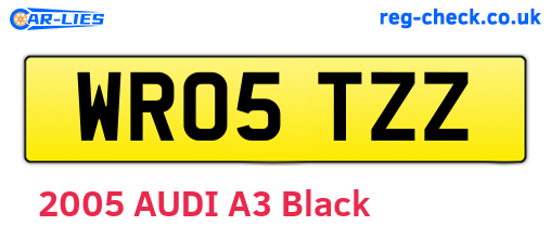 WR05TZZ are the vehicle registration plates.