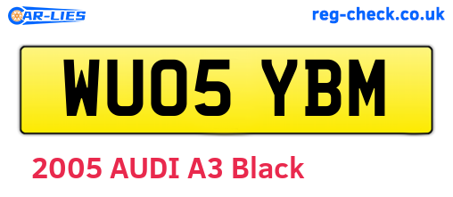 WU05YBM are the vehicle registration plates.