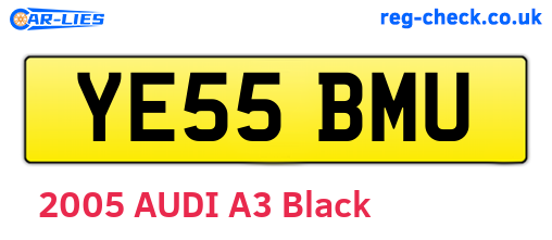 YE55BMU are the vehicle registration plates.