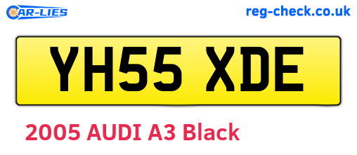 YH55XDE are the vehicle registration plates.
