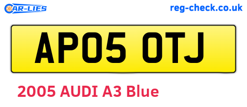 AP05OTJ are the vehicle registration plates.