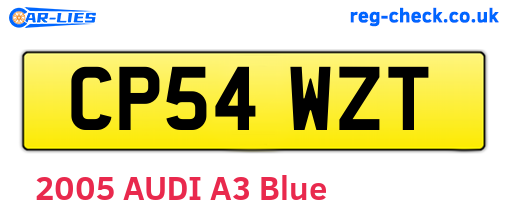 CP54WZT are the vehicle registration plates.