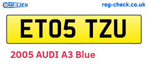 ET05TZU are the vehicle registration plates.