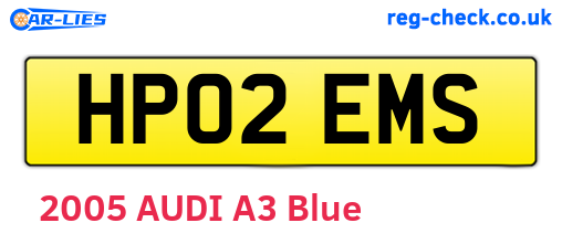 HP02EMS are the vehicle registration plates.