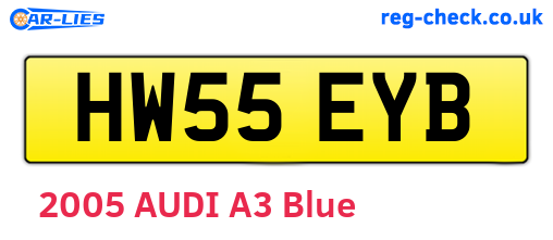 HW55EYB are the vehicle registration plates.