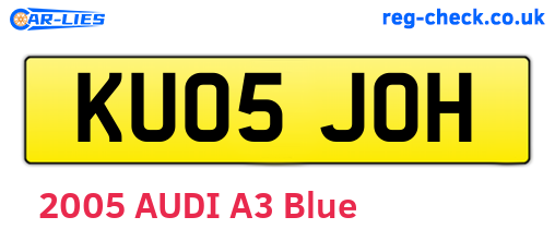 KU05JOH are the vehicle registration plates.