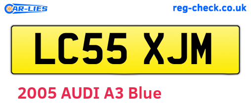 LC55XJM are the vehicle registration plates.
