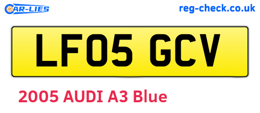 LF05GCV are the vehicle registration plates.
