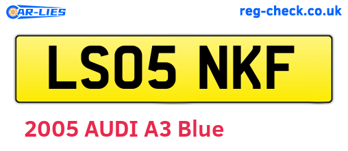 LS05NKF are the vehicle registration plates.
