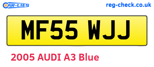 MF55WJJ are the vehicle registration plates.