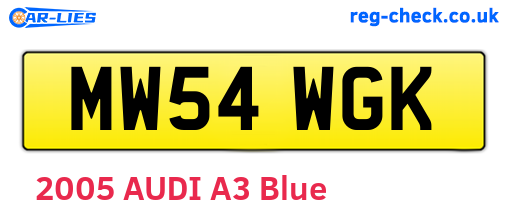 MW54WGK are the vehicle registration plates.