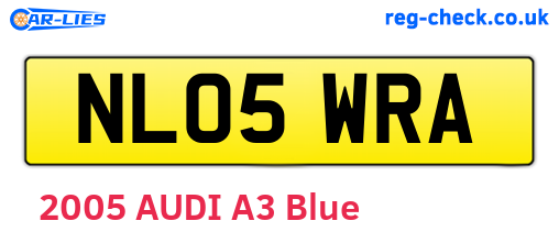 NL05WRA are the vehicle registration plates.