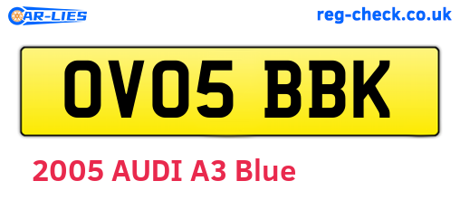 OV05BBK are the vehicle registration plates.