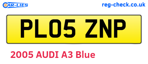 PL05ZNP are the vehicle registration plates.