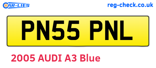 PN55PNL are the vehicle registration plates.