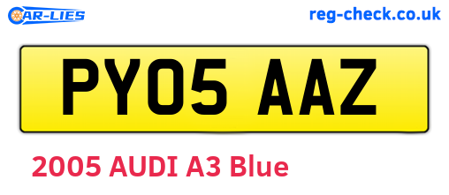PY05AAZ are the vehicle registration plates.