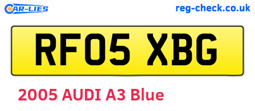 RF05XBG are the vehicle registration plates.