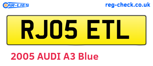 RJ05ETL are the vehicle registration plates.