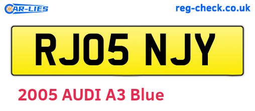 RJ05NJY are the vehicle registration plates.