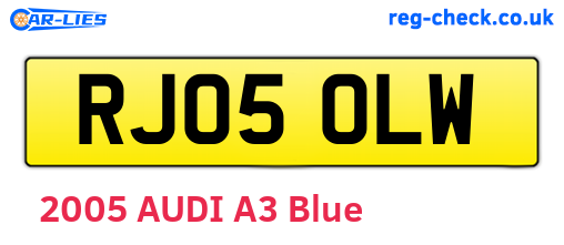 RJ05OLW are the vehicle registration plates.