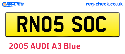 RN05SOC are the vehicle registration plates.