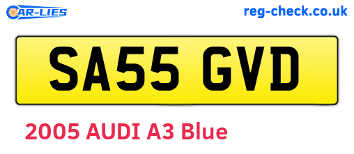 SA55GVD are the vehicle registration plates.