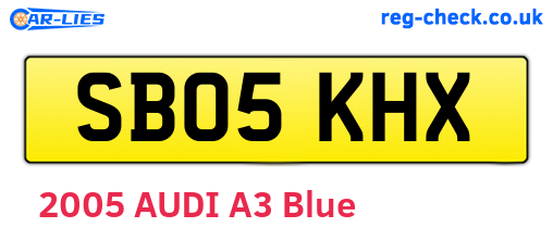 SB05KHX are the vehicle registration plates.