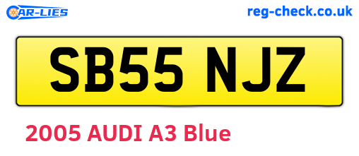 SB55NJZ are the vehicle registration plates.