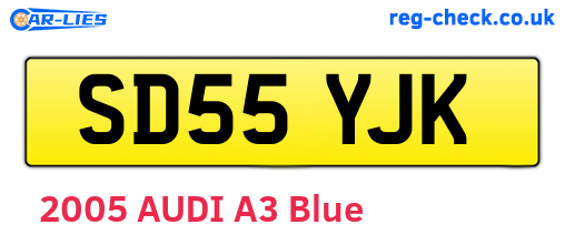 SD55YJK are the vehicle registration plates.