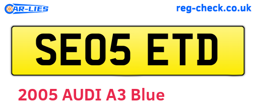 SE05ETD are the vehicle registration plates.