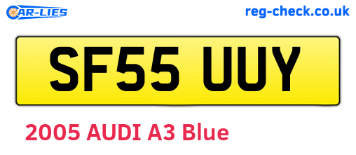SF55UUY are the vehicle registration plates.