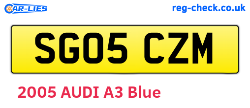 SG05CZM are the vehicle registration plates.