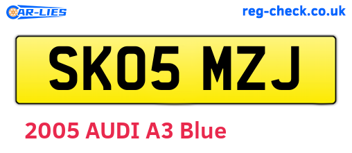 SK05MZJ are the vehicle registration plates.