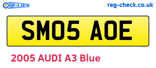 SM05AOE are the vehicle registration plates.
