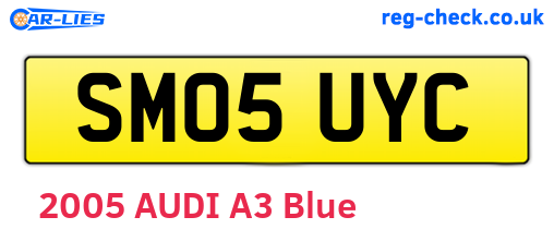 SM05UYC are the vehicle registration plates.