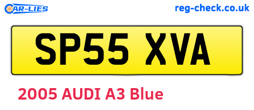 SP55XVA are the vehicle registration plates.