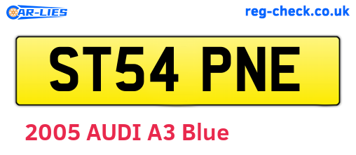 ST54PNE are the vehicle registration plates.