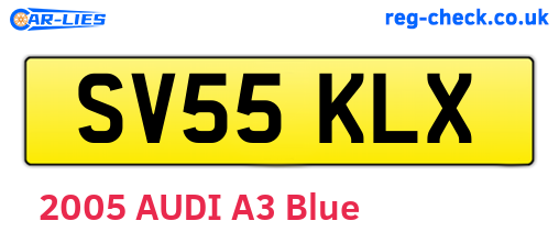 SV55KLX are the vehicle registration plates.
