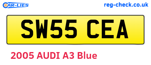 SW55CEA are the vehicle registration plates.