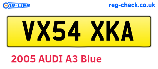 VX54XKA are the vehicle registration plates.