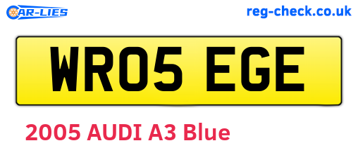 WR05EGE are the vehicle registration plates.