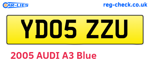 YD05ZZU are the vehicle registration plates.