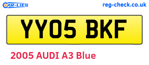 YY05BKF are the vehicle registration plates.