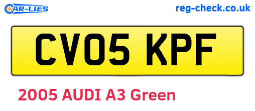 CV05KPF are the vehicle registration plates.