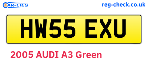 HW55EXU are the vehicle registration plates.