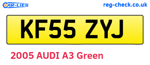 KF55ZYJ are the vehicle registration plates.