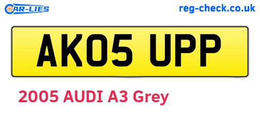 AK05UPP are the vehicle registration plates.