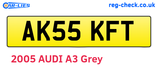 AK55KFT are the vehicle registration plates.
