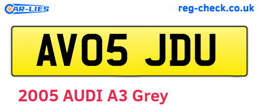 AV05JDU are the vehicle registration plates.