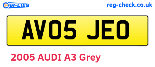 AV05JEO are the vehicle registration plates.
